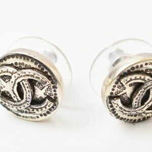 CHANEL Gold Logo Earrings
